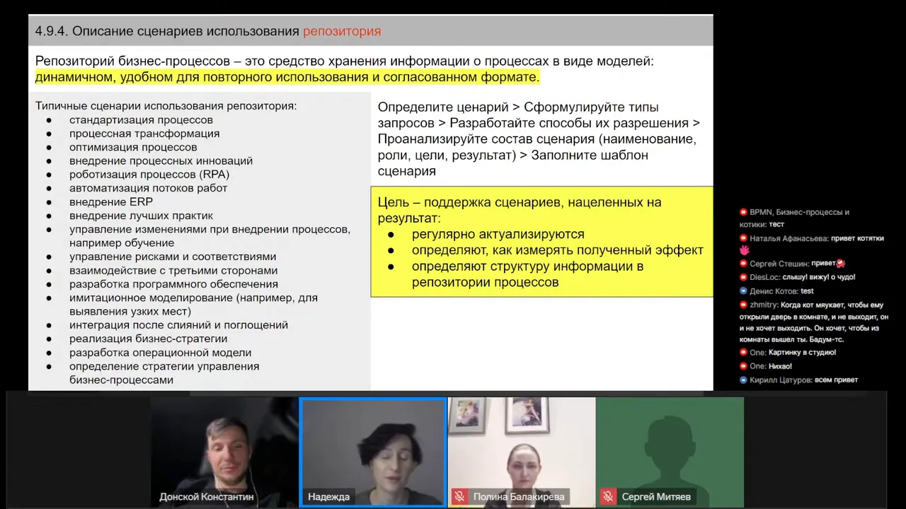 Ведение репозитория процессов