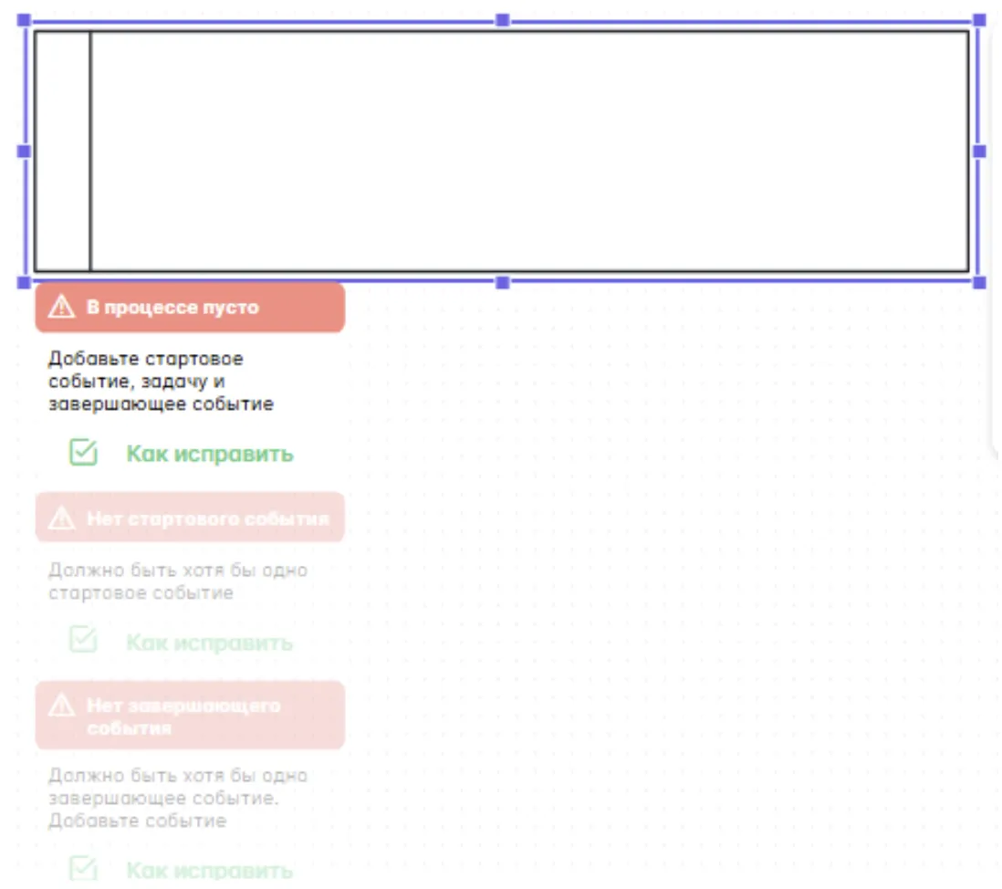 Диаграмма, иллюстрирующая валидацию ошибок в  StormBPMN